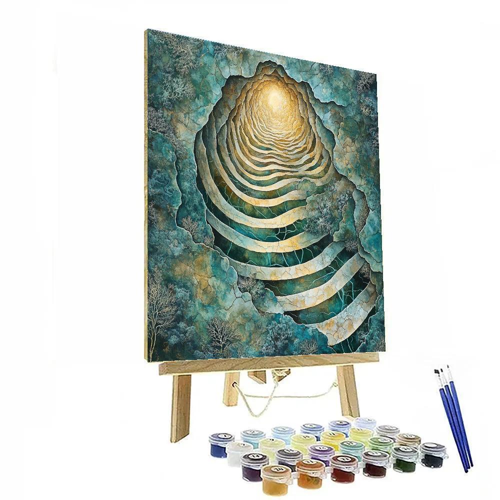 Max Ernst Inspired Organic Labyrinth Number painting