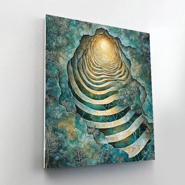 Max Ernst Inspired Organic Labyrinth Number painting