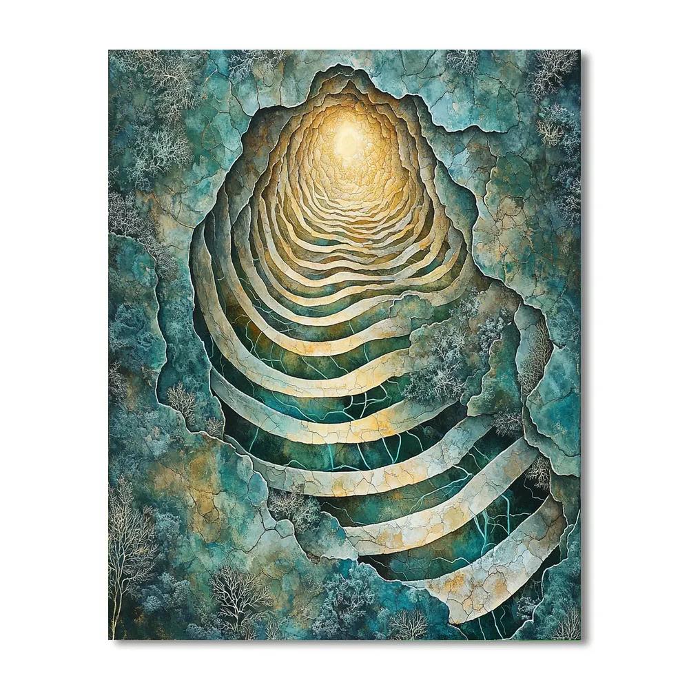 Max Ernst Inspired Organic Labyrinth Number painting