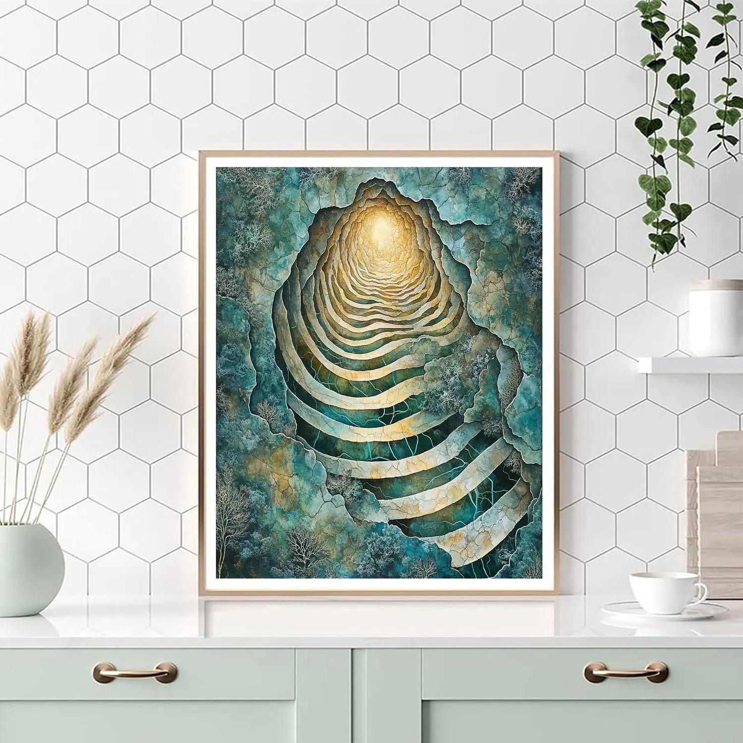 Max Ernst Inspired Organic Labyrinth Number painting