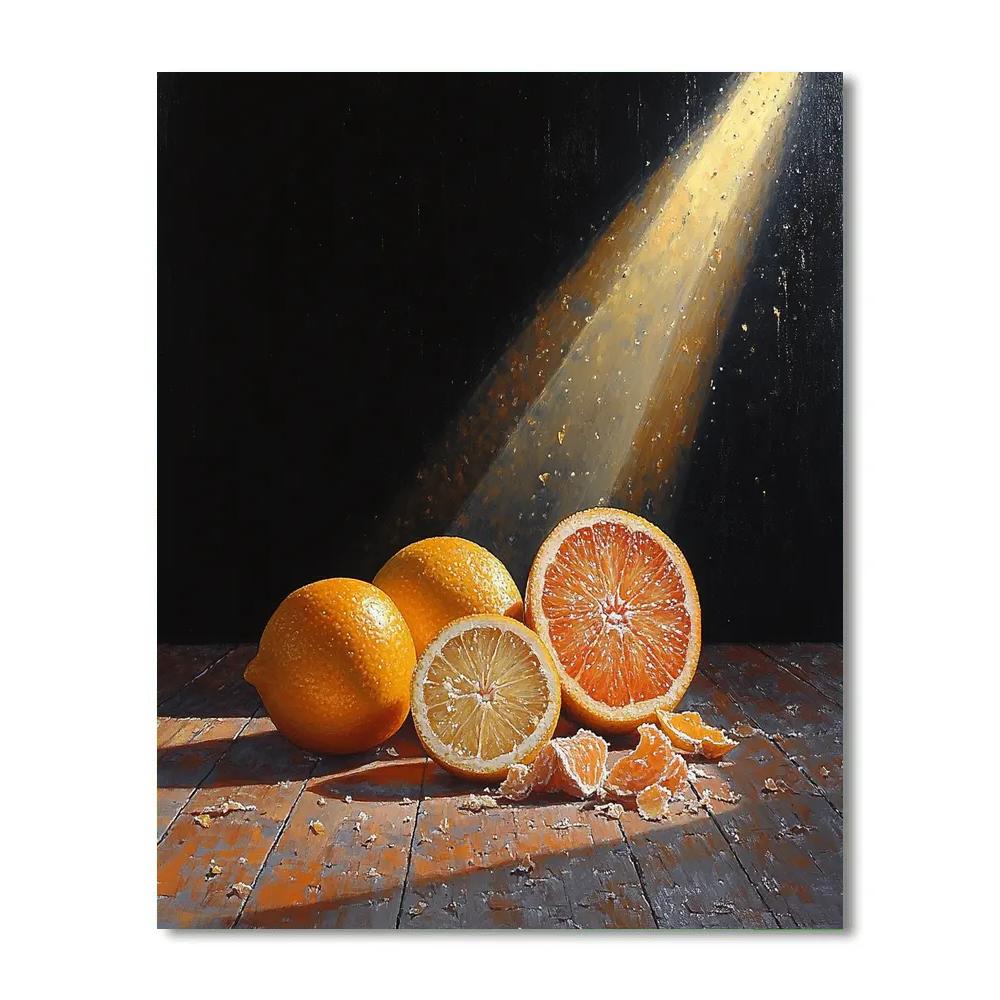 Caravaggio Inspired Nocturnal Citrus Decay painting number kit