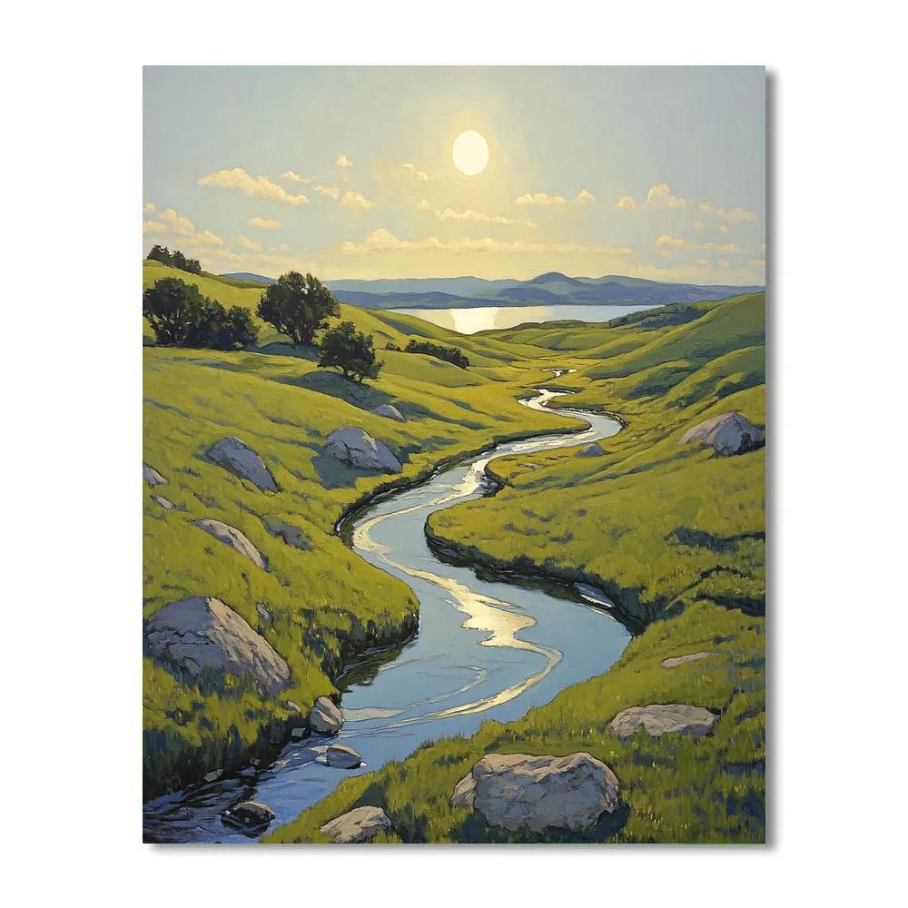 Franklin Carmichael Inspired Rolling Hills In Spring Green paint by color