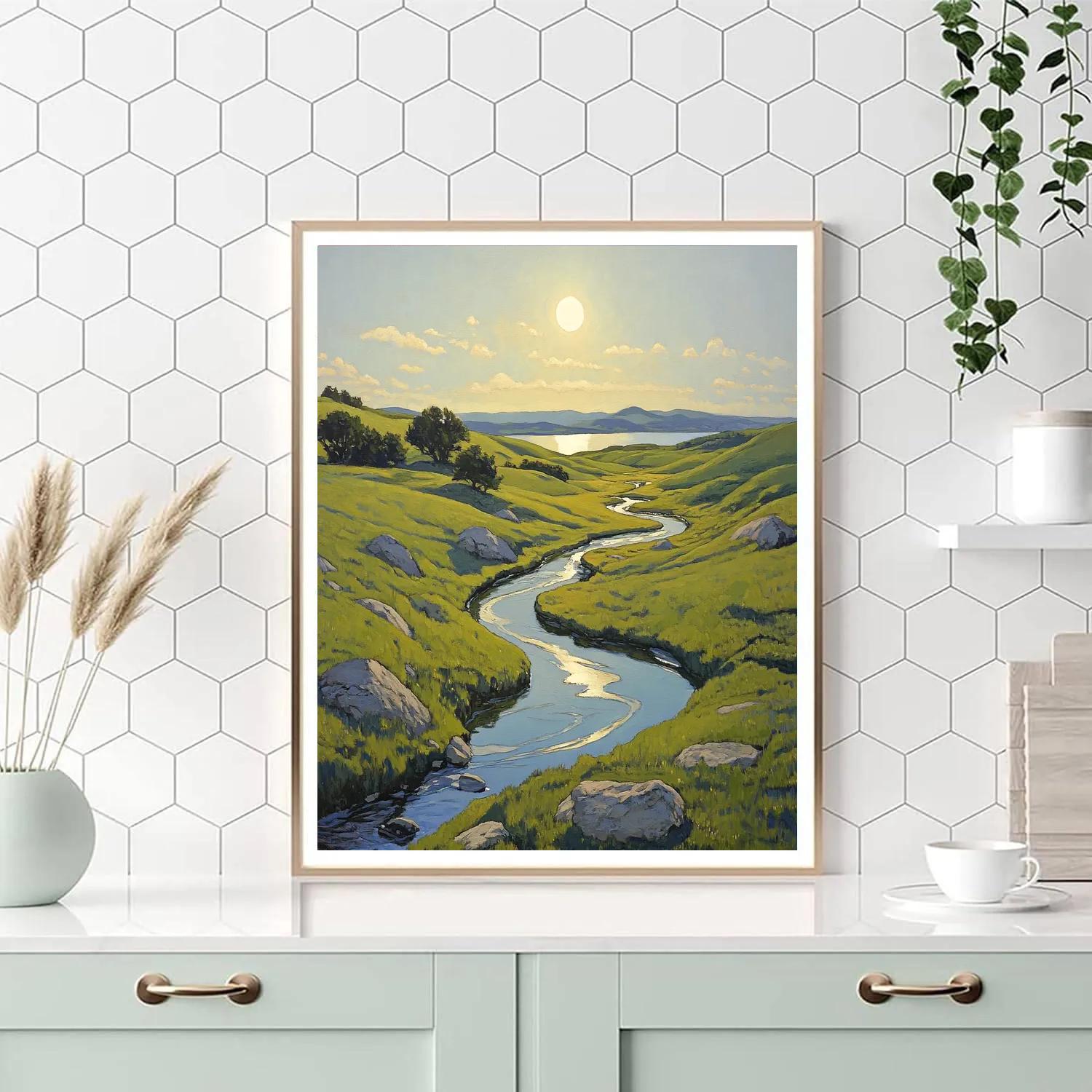 Franklin Carmichael Inspired Rolling Hills In Spring Green paint by color