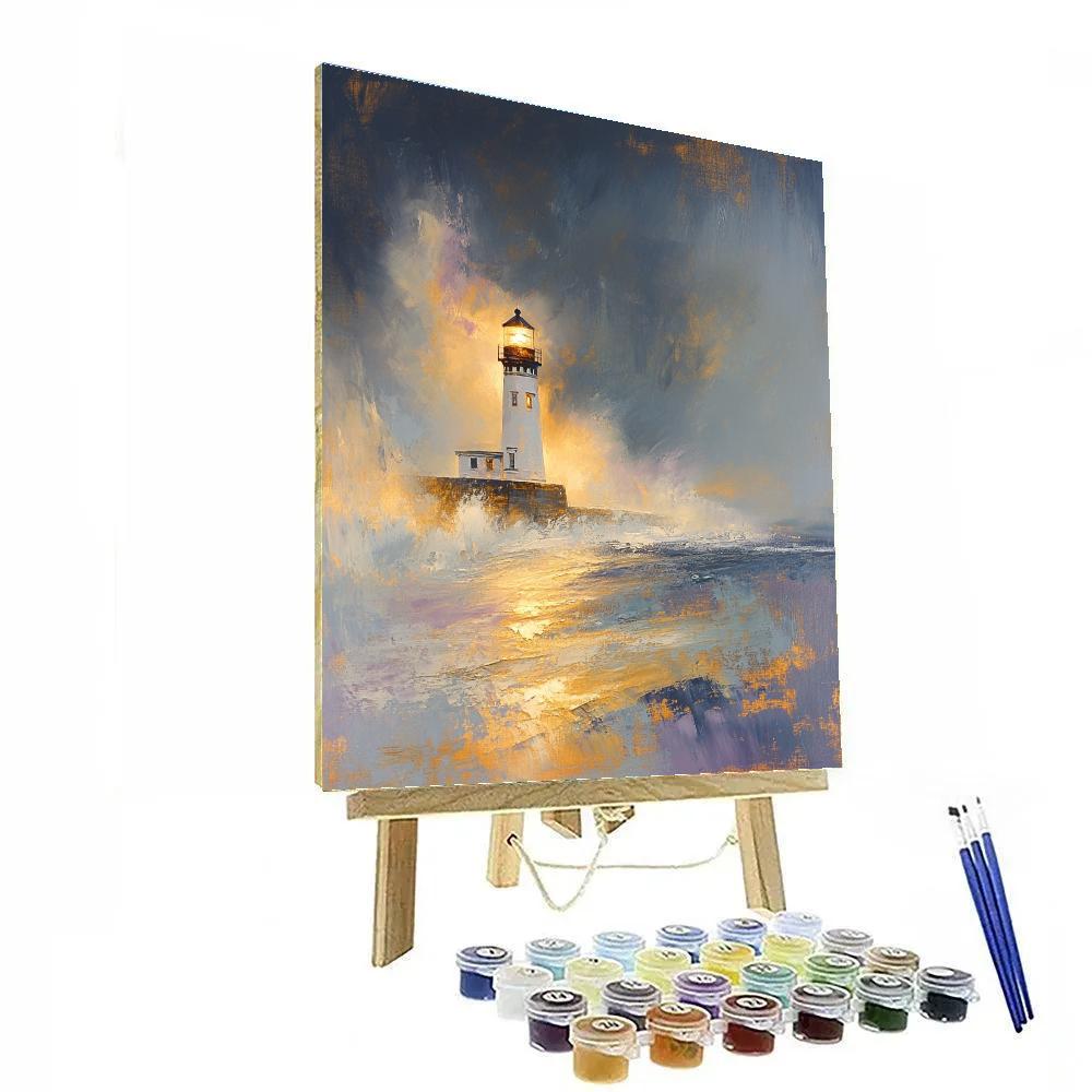 J.M.W. Turner Inspired Lighthouse Twilight paint by numbers