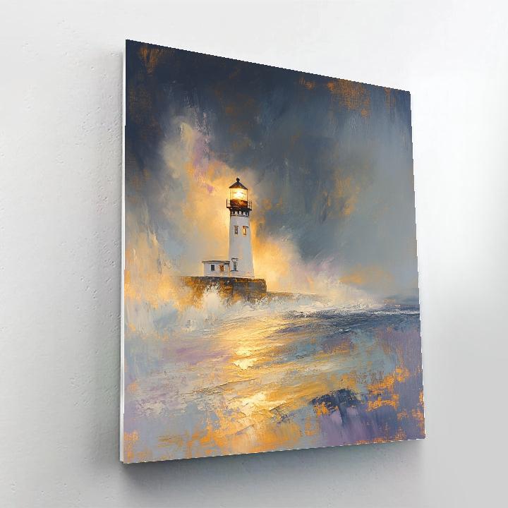 J.M.W. Turner Inspired Lighthouse Twilight paint by numbers