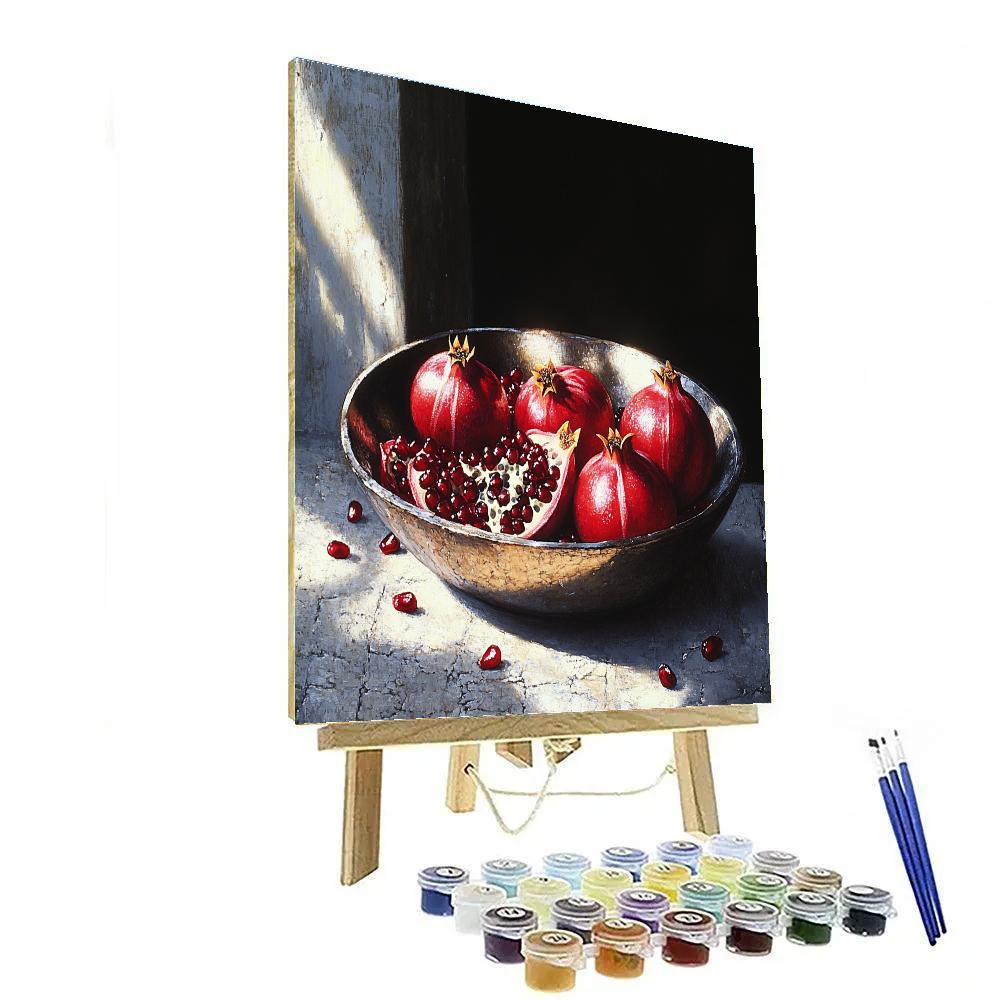 Caravaggio Inspired Tarnished Vessel Of Pomegranates Numbered painting kits