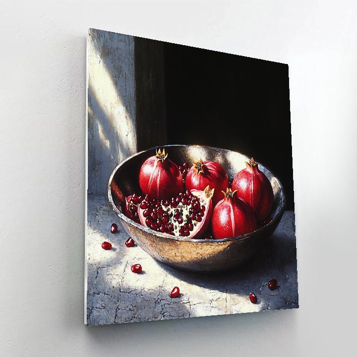 Caravaggio Inspired Tarnished Vessel Of Pomegranates Numbered painting kits