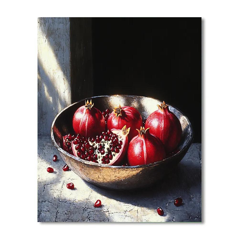 Caravaggio Inspired Tarnished Vessel Of Pomegranates Numbered painting kits