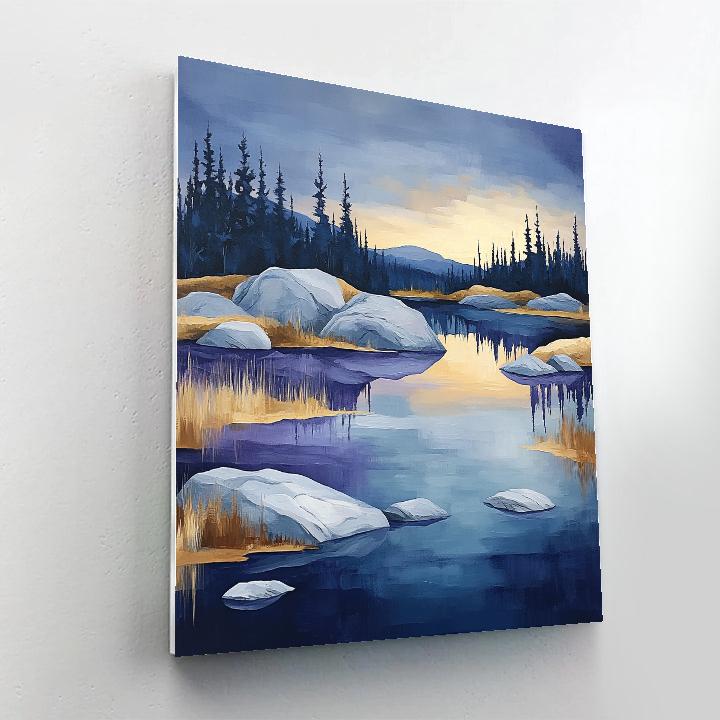 Franklin Carmichael Inspired Twilight Over Canadian Shield paint by color