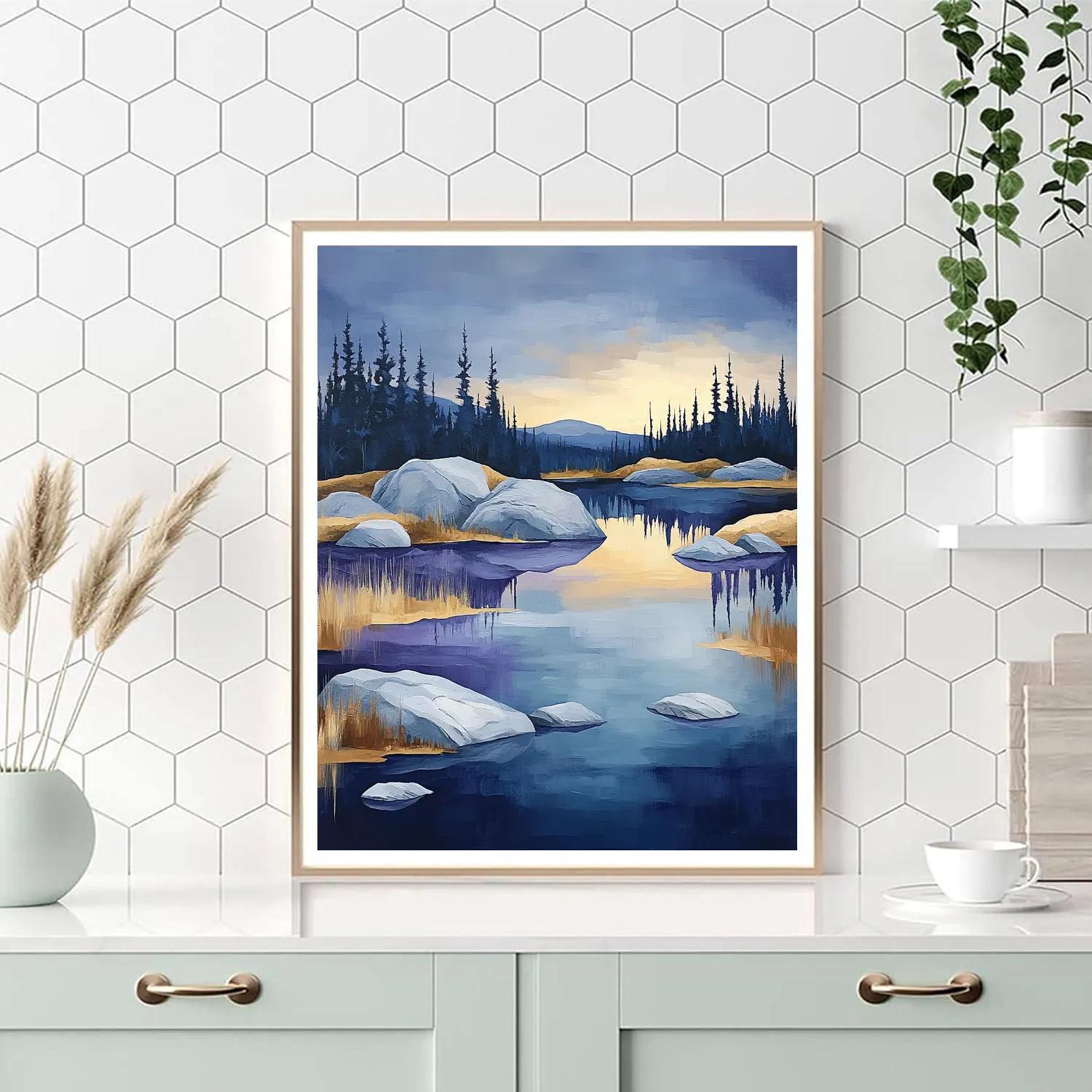 Franklin Carmichael Inspired Twilight Over Canadian Shield paint by color