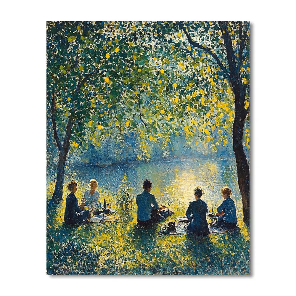 Georges Seurat Inspired Riverbank Afternoon Paint by numbers kits