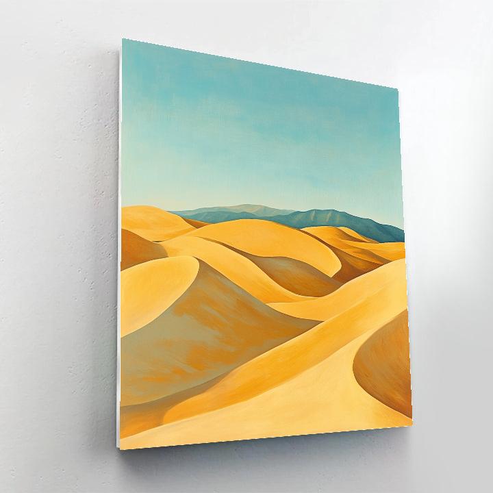 Georgia O’Keeffe Inspired Rolling Sand Dunes Under Cerulean Sky paint by numbers