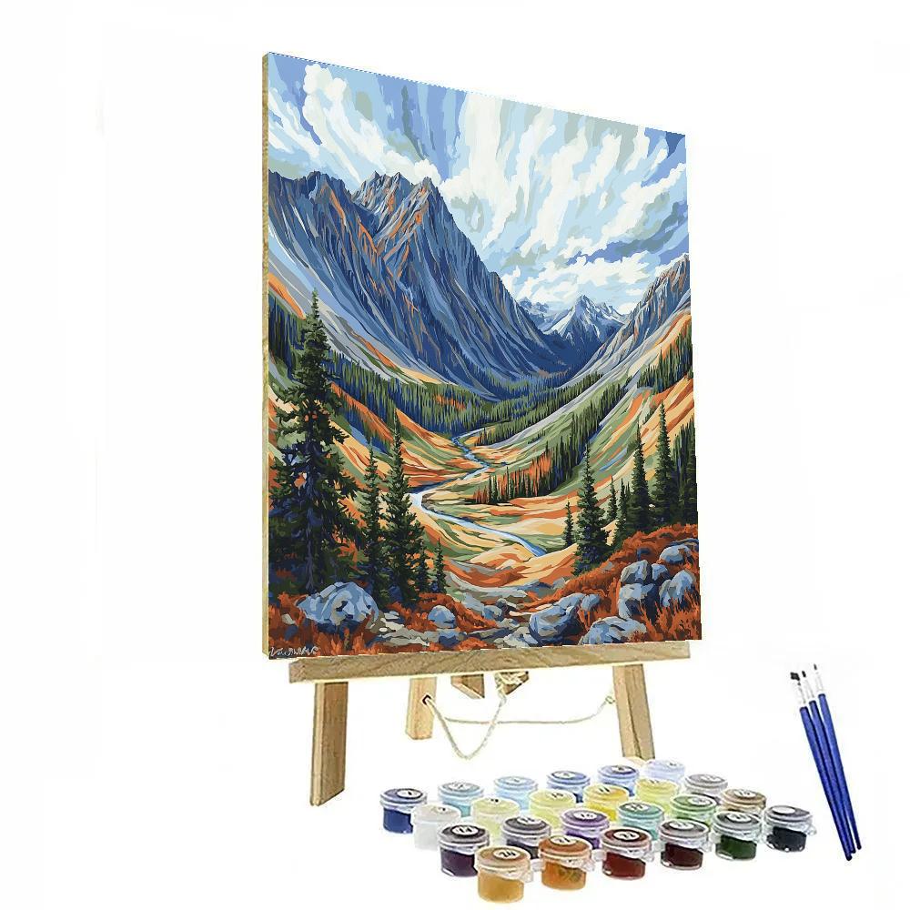 J. E. H. MacDonald Inspired Mountain Rhythm And Valley Number painting