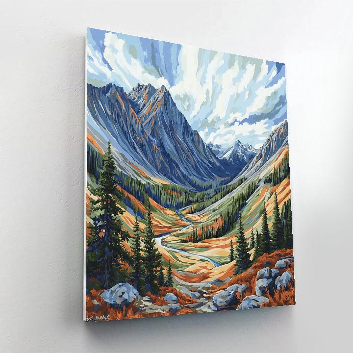 J. E. H. MacDonald Inspired Mountain Rhythm And Valley Number painting