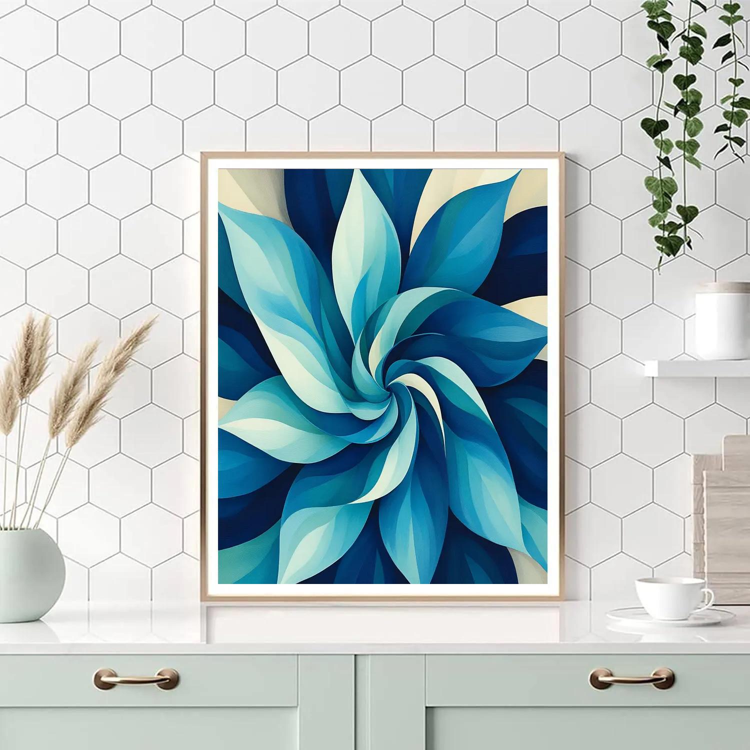 Georgia O Keeffe Inspired Azure Agave Spiral Close Up painting number kit
