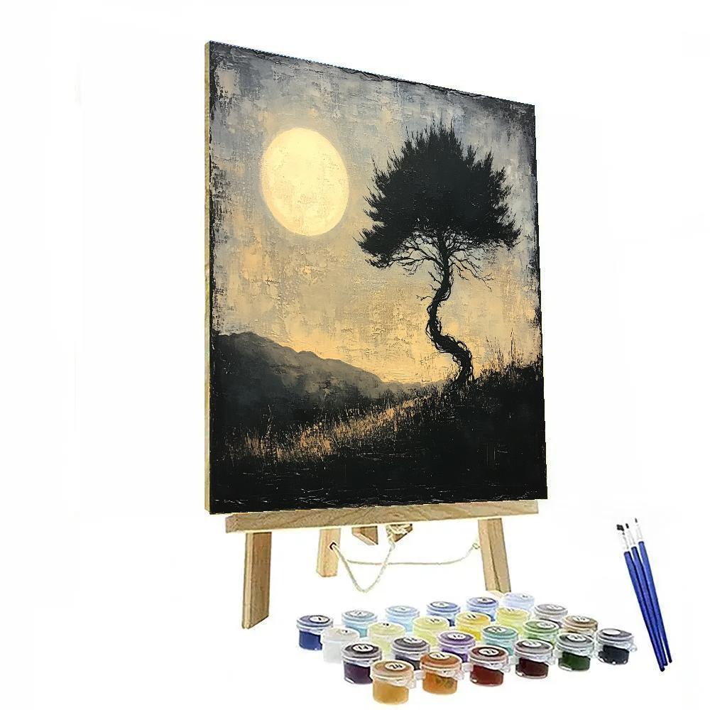 Francisco Goya Inspired Withered Cypress Silhouetted By Lunar Light Numbered painting kits