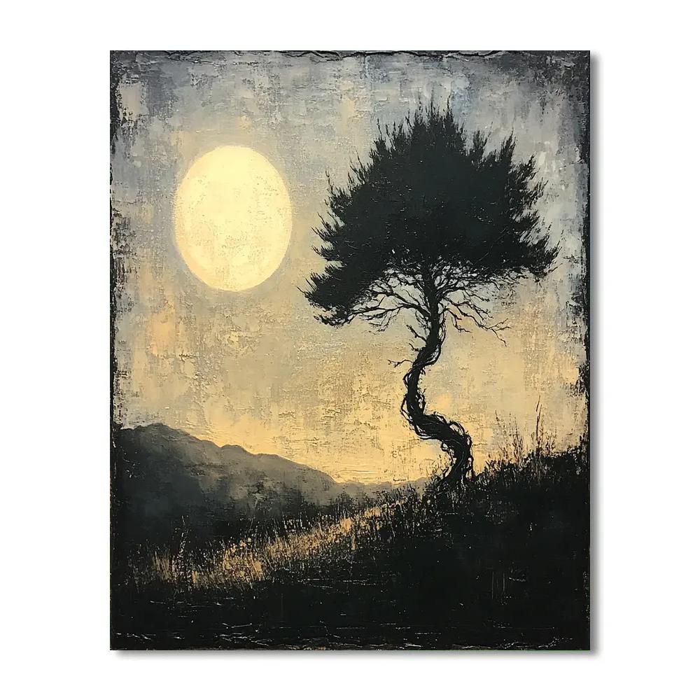 Francisco Goya Inspired Withered Cypress Silhouetted By Lunar Light Numbered painting kits