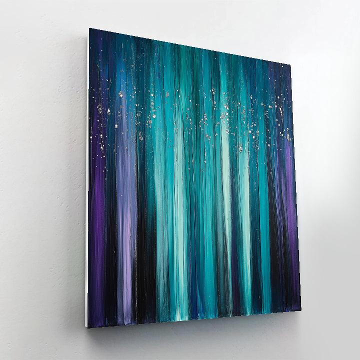 Jackson Pollock Inspired Nocturnal Aurora paint by color