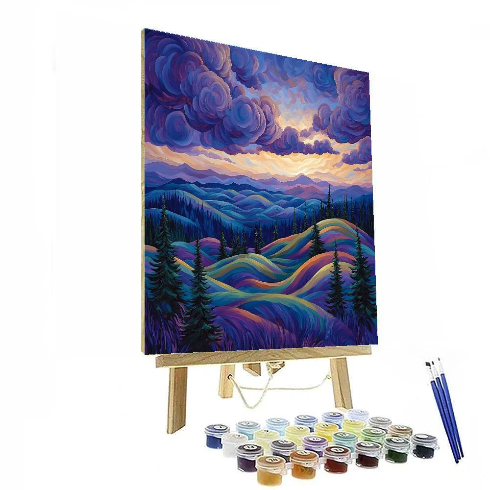 J E H MacDonald Inspired Twilight Over Algoma Ridge Painting by numbers kit