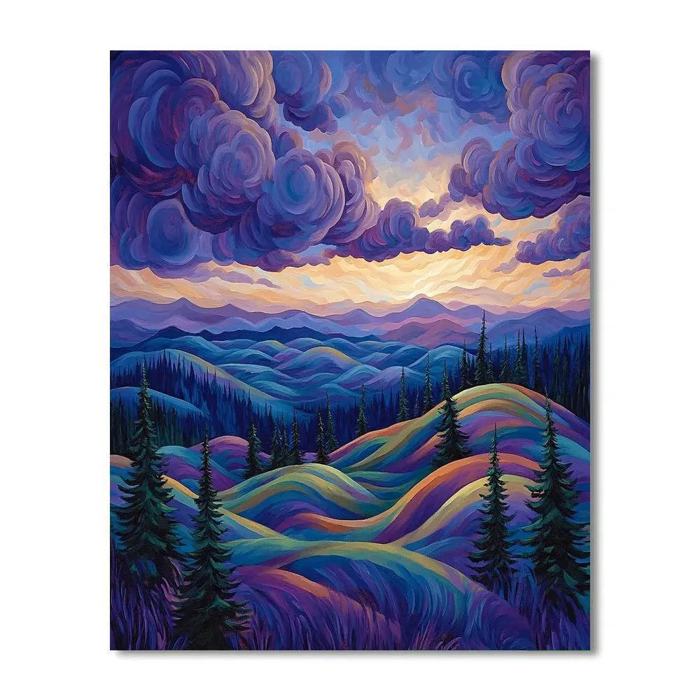 J E H MacDonald Inspired Twilight Over Algoma Ridge Painting by numbers kit