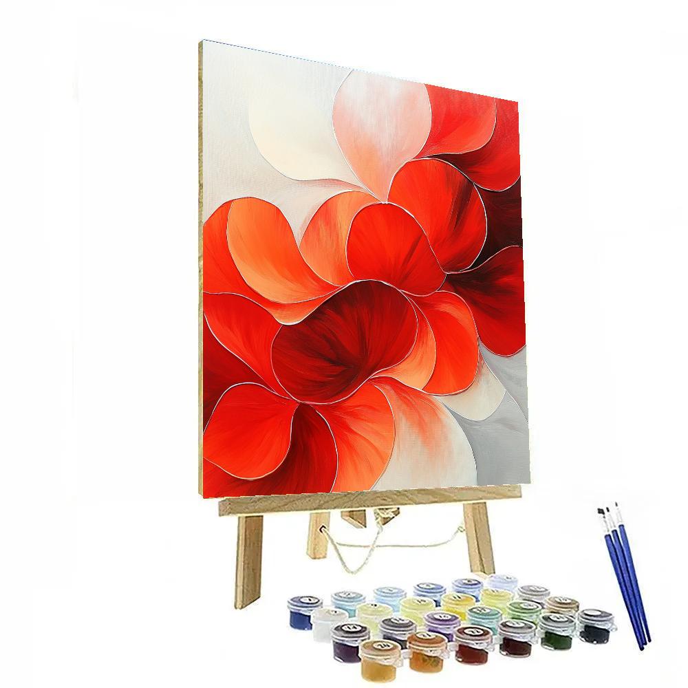 Georgia O Keeffe Inspired Crimson Petal Expansion paint by color