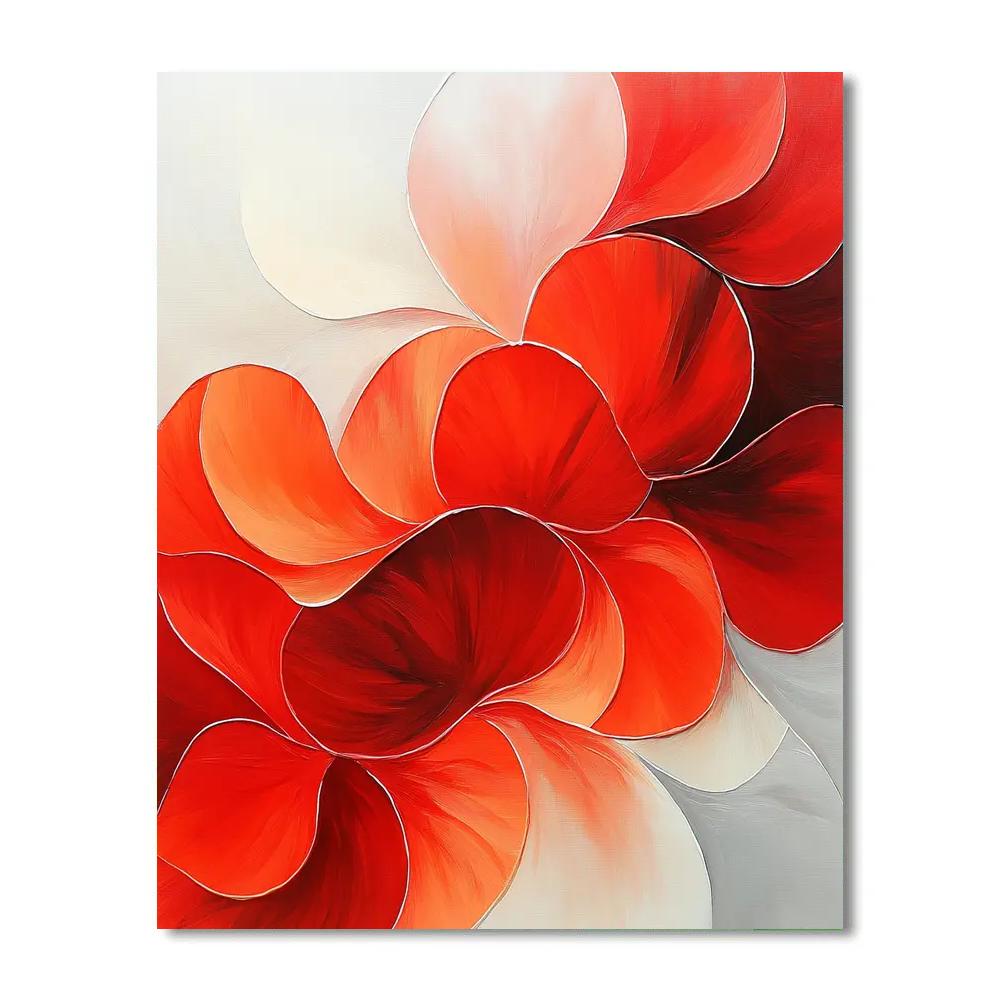Georgia O Keeffe Inspired Crimson Petal Expansion paint by color