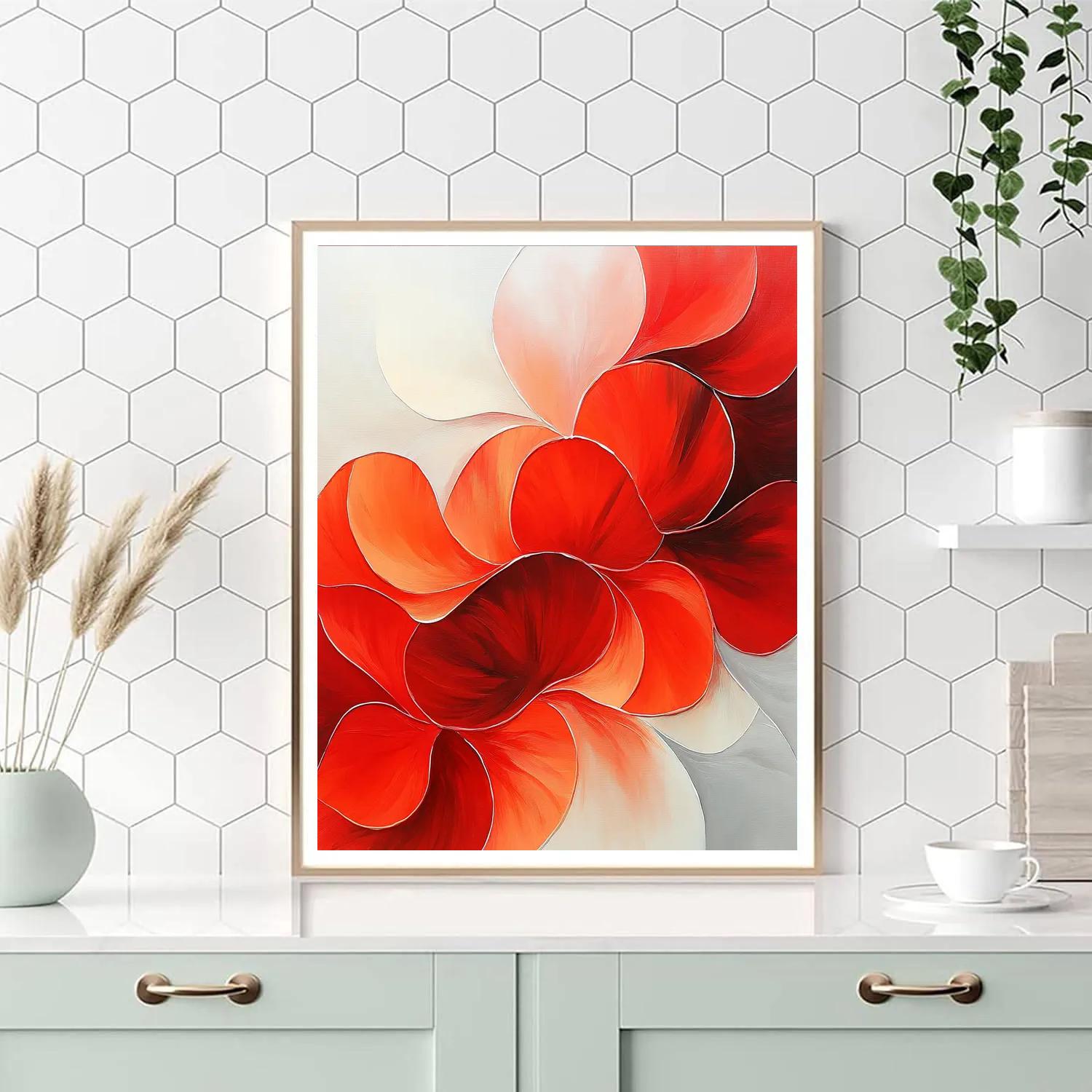 Georgia O Keeffe Inspired Crimson Petal Expansion paint by color