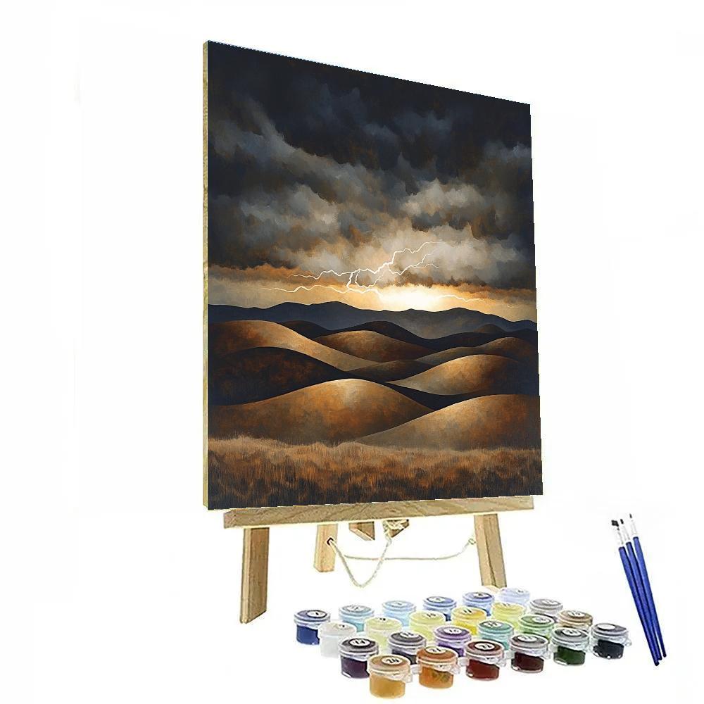 Francisco Goya Inspired Ashen Hills Bathed In Distant Lightning Numbered painting kits