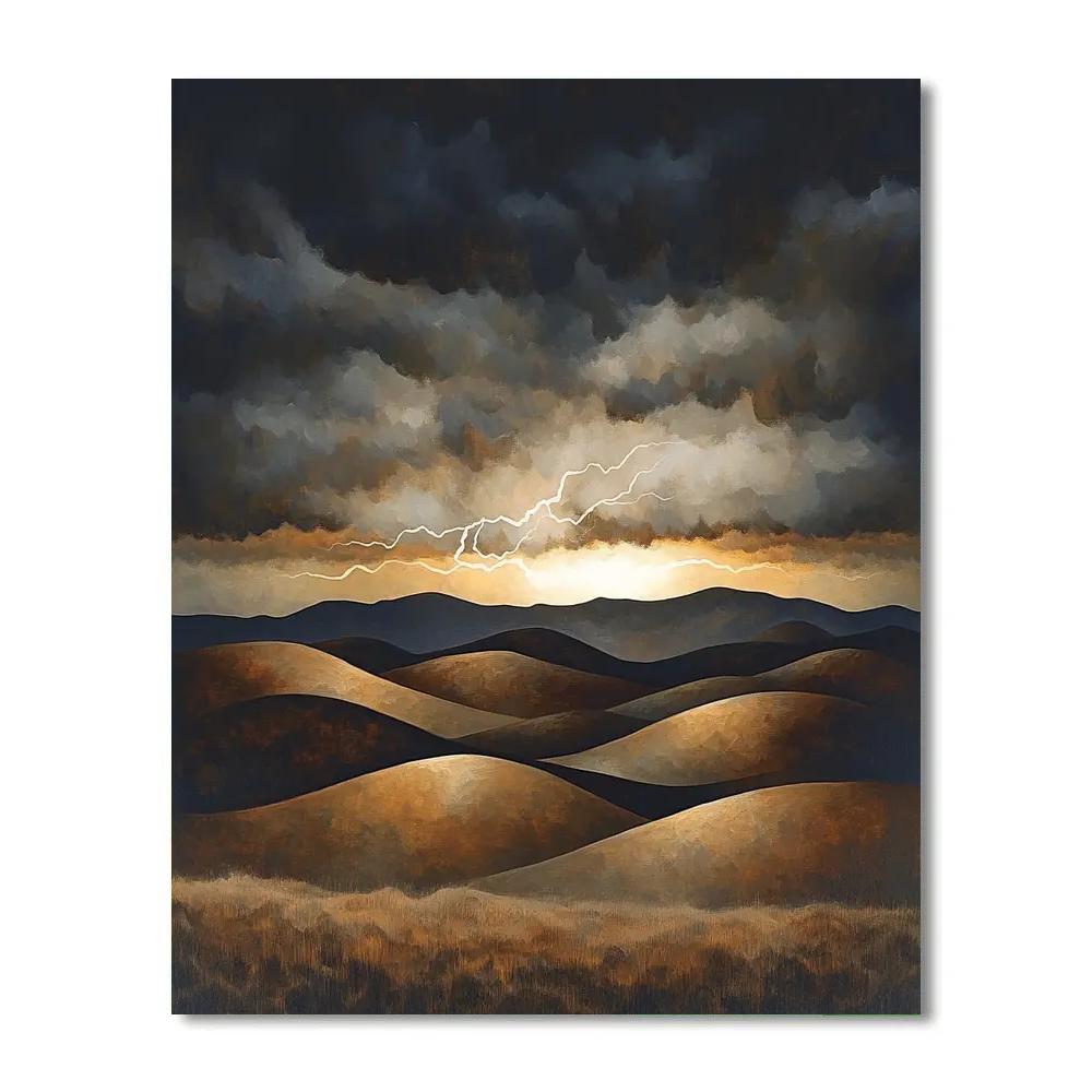 Francisco Goya Inspired Ashen Hills Bathed In Distant Lightning Numbered painting kits