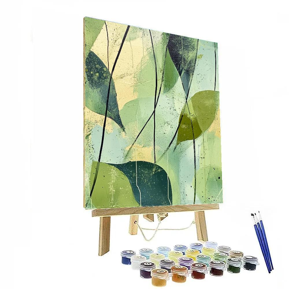 Jackson Pollock Inspired Verdant Vibration paint by number