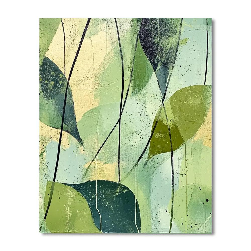 Jackson Pollock Inspired Verdant Vibration paint by number