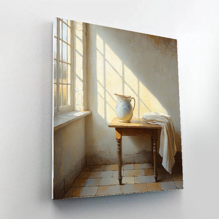 Johannes Vermeer Inspired Sunlit Window With Blue Jug Numbered painting kits