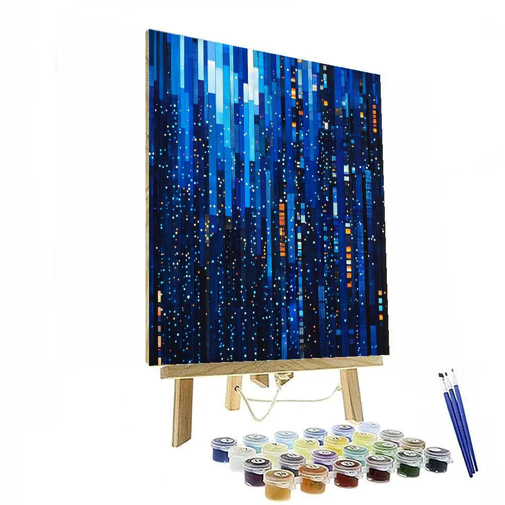 Georges Seurat Inspired Urban Nightlight Abstract painting number kit