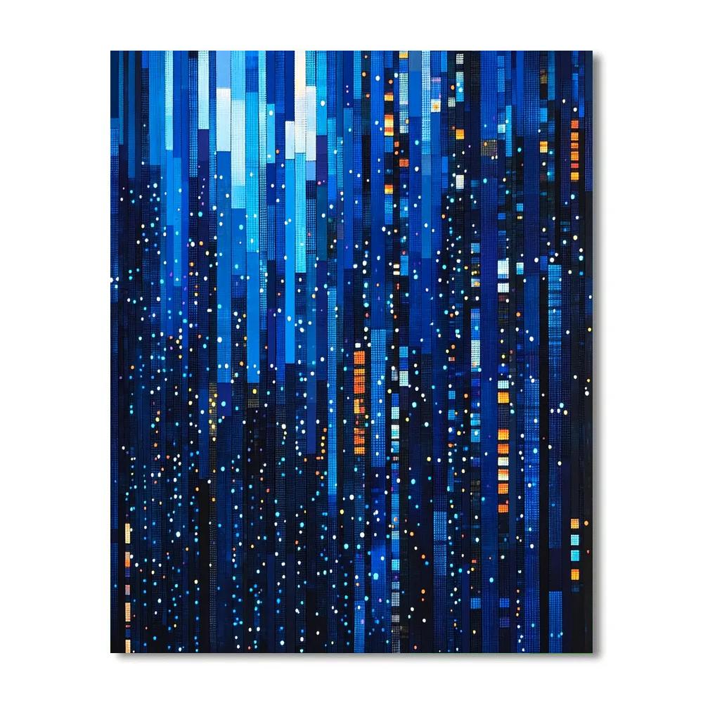 Georges Seurat Inspired Urban Nightlight Abstract painting number kit