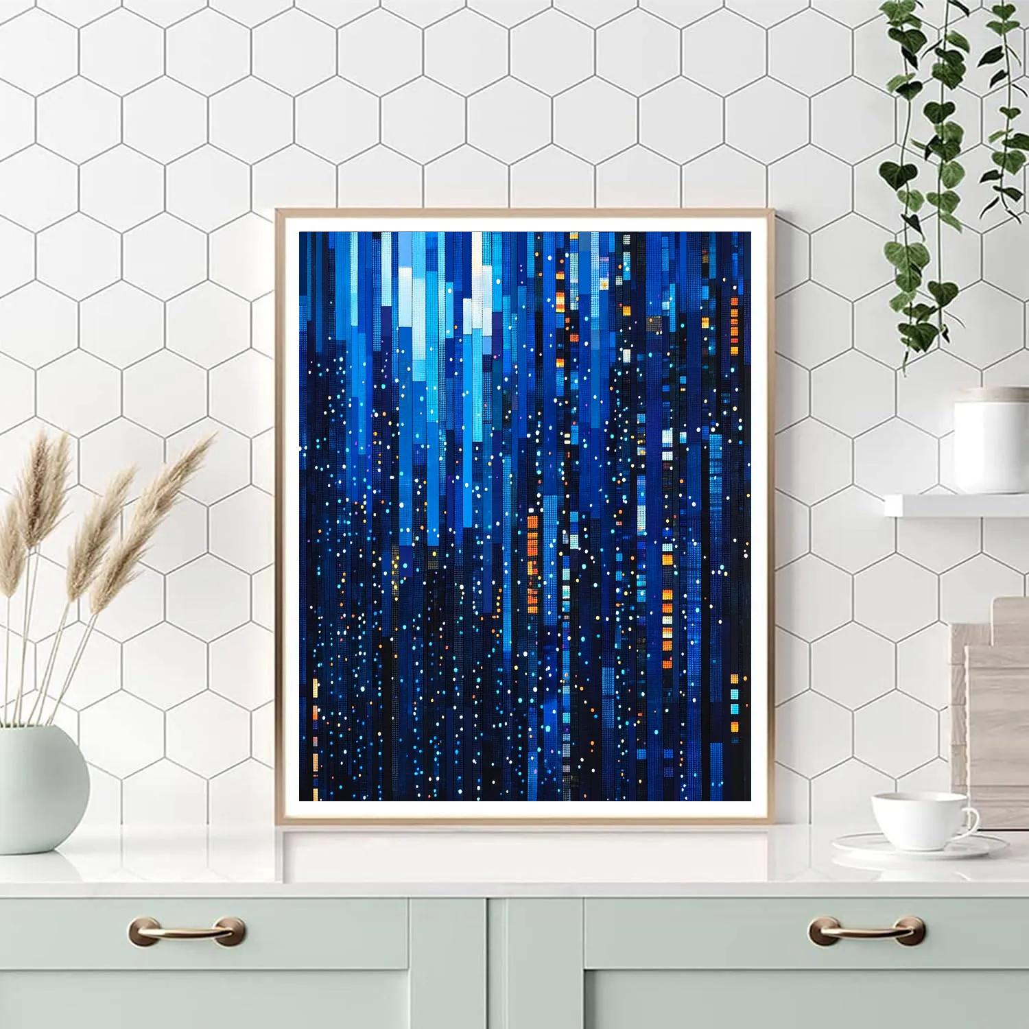 Georges Seurat Inspired Urban Nightlight Abstract painting number kit