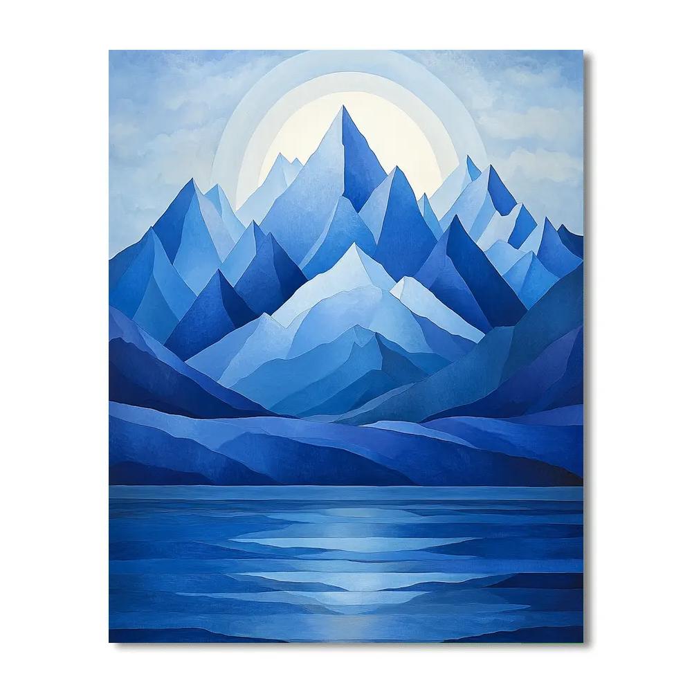 Lawren Harris Inspired Snow Capped Monoliths paint by number