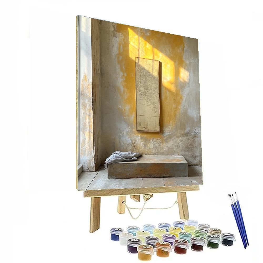 Johannes Vermeer Inspired Golden Map On Quiet Wall Number painting