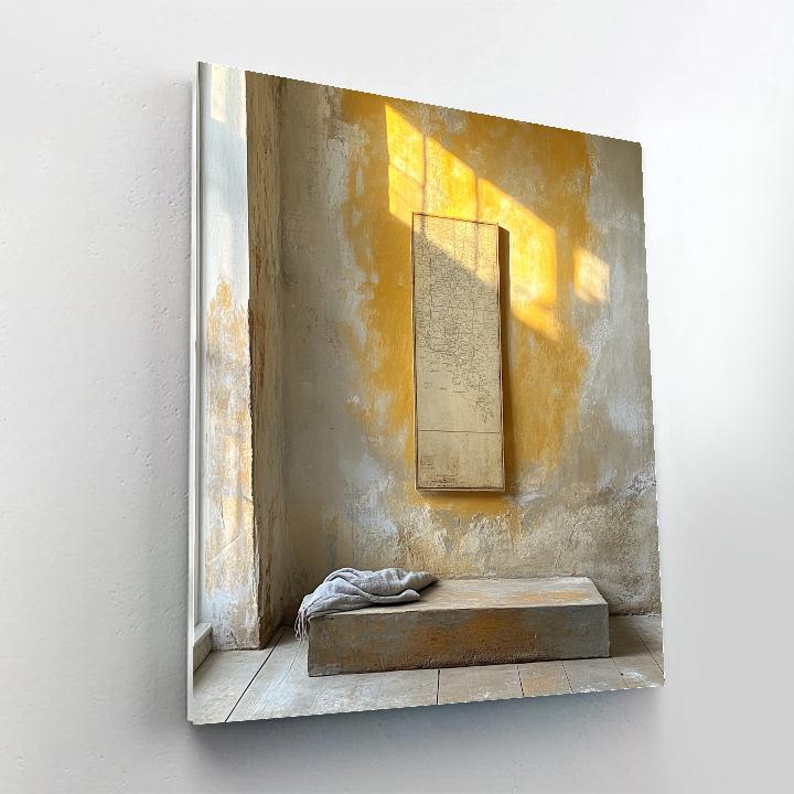 Johannes Vermeer Inspired Golden Map On Quiet Wall Number painting