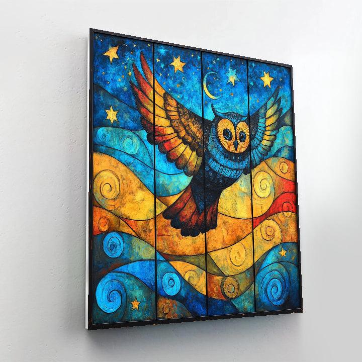 Norval Morrisseau Inspired Owl Of The Sacred Night paint by number