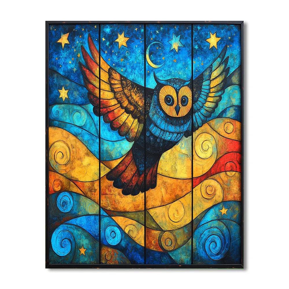 Norval Morrisseau Inspired Owl Of The Sacred Night paint by number