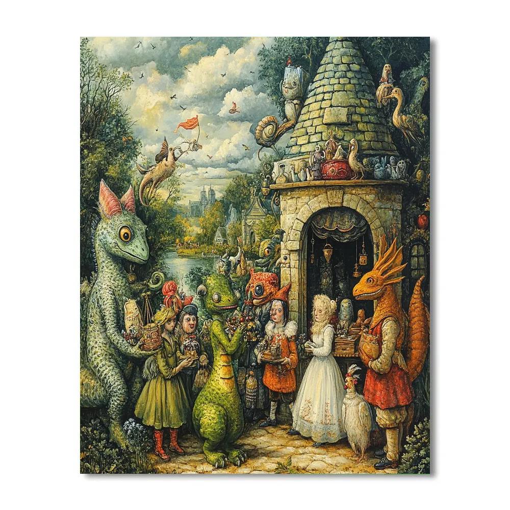 Hieronymus Bosch Inspired Market Of Wonders paint by numbers