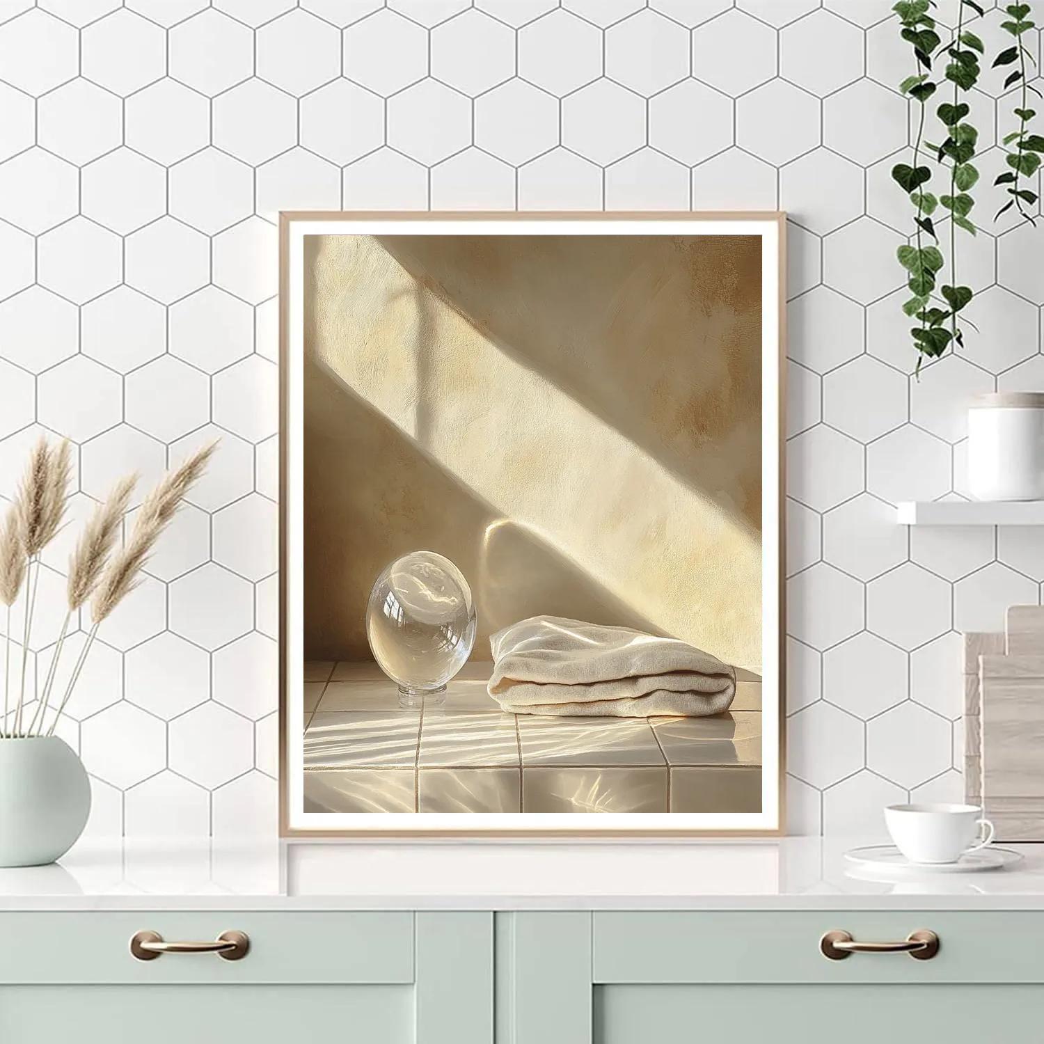 Johannes Vermeer Inspired Luminous Still Life With Glass Sphere painting number kit