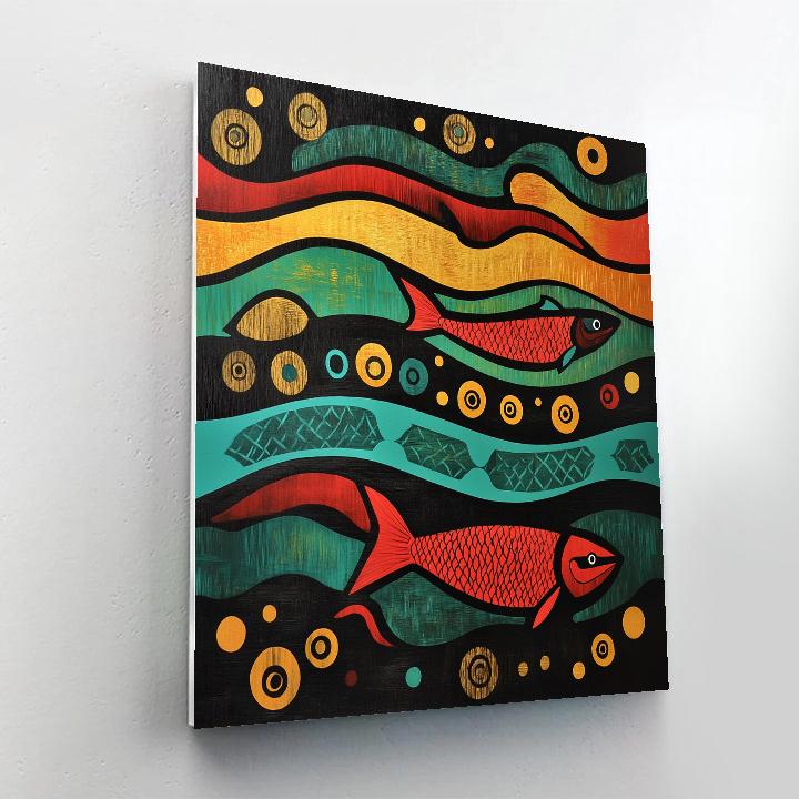 Norval Morrisseau Inspired Salmon Journey Of Renewal Paint by numbers kits