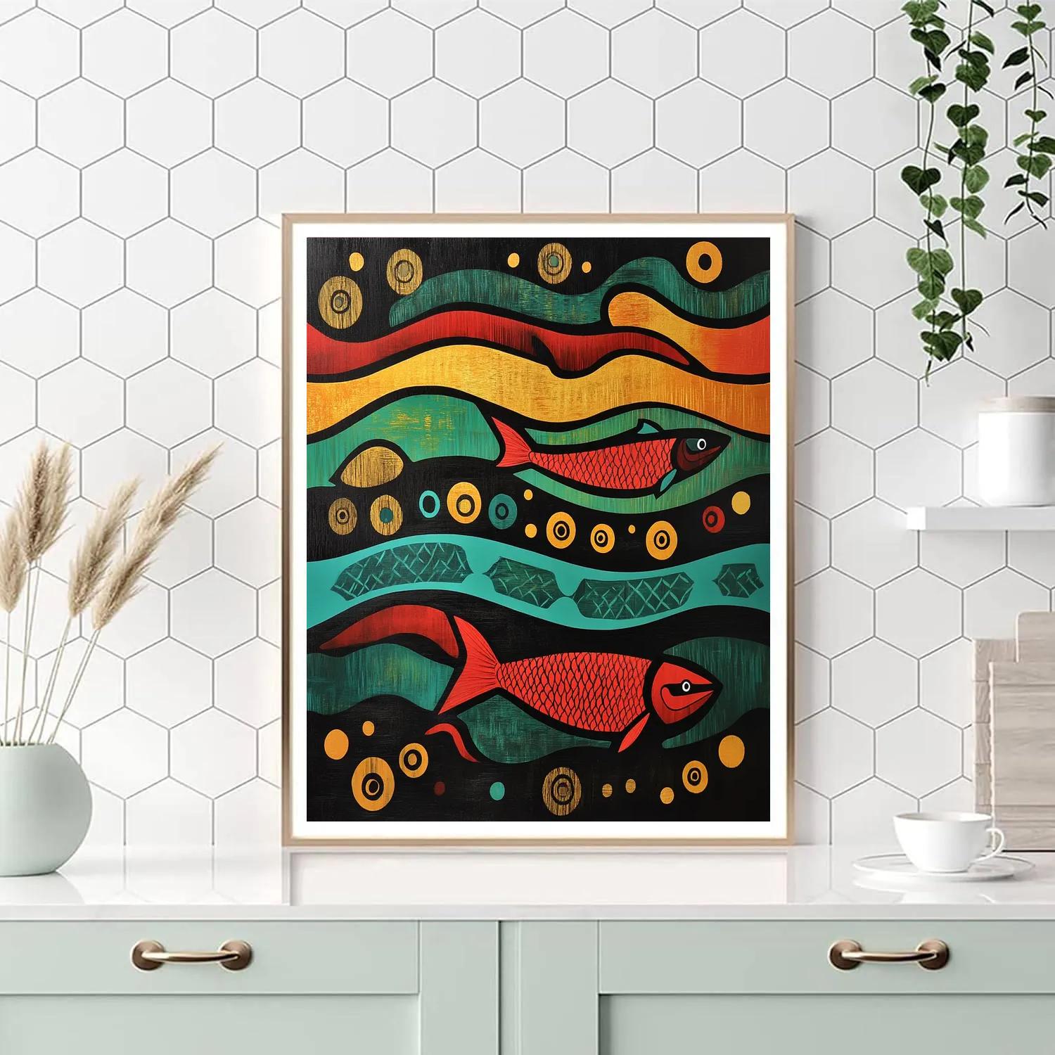 Norval Morrisseau Inspired Salmon Journey Of Renewal Paint by numbers kits