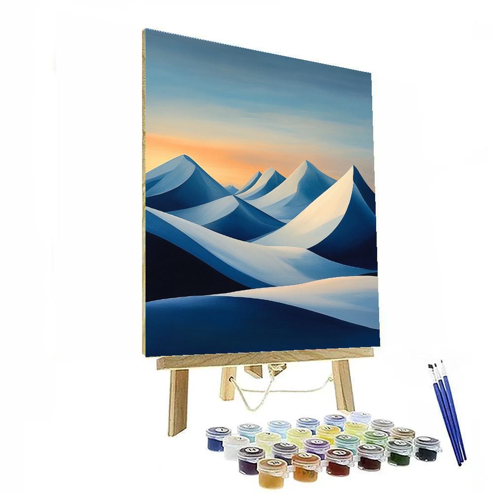 Lawren Harris Inspired Luminous Snow-Capped Peaks At Dawn paint by numbers