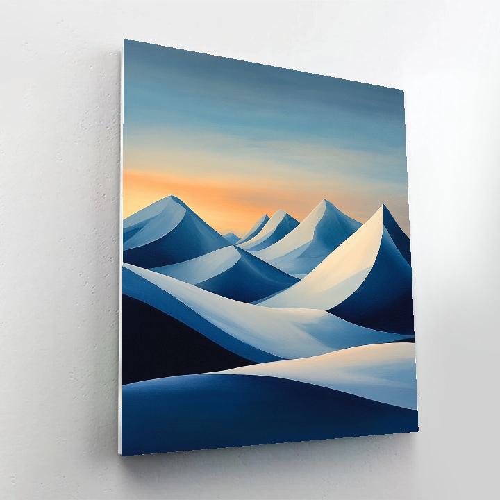 Lawren Harris Inspired Luminous Snow-Capped Peaks At Dawn paint by numbers