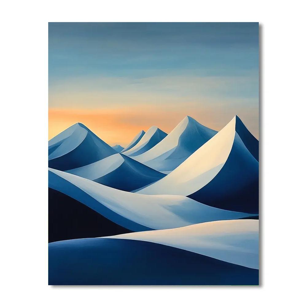 Lawren Harris Inspired Luminous Snow-Capped Peaks At Dawn paint by numbers