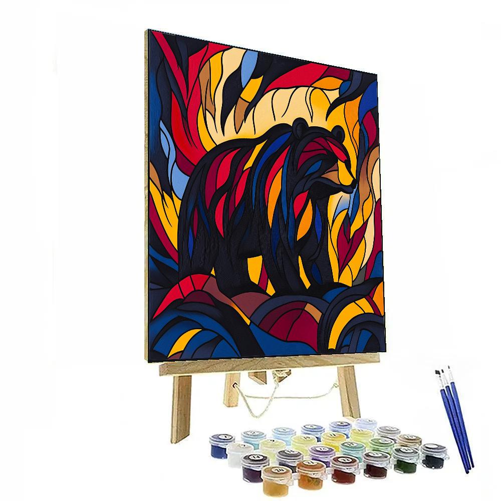 Norval Morrisseau Inspired Thunder Bear Of The Storm Numbered painting kits