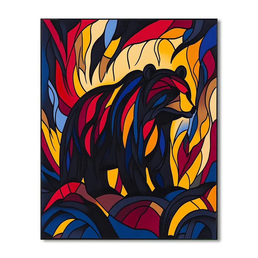 Norval Morrisseau Inspired Thunder Bear Of The Storm Numbered painting kits