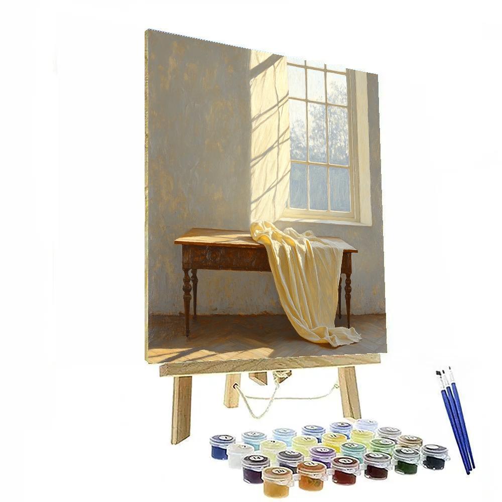 Johannes Vermeer Inspired Tranquil Window Light On Draped Fabric Paint by numbers kits
